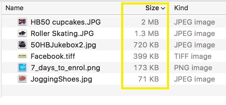 Understanding file size for images