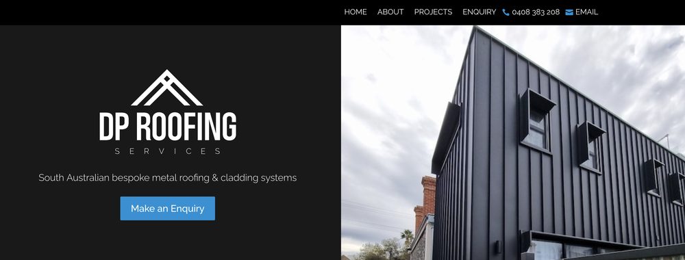 DP Roofing Services website homepage